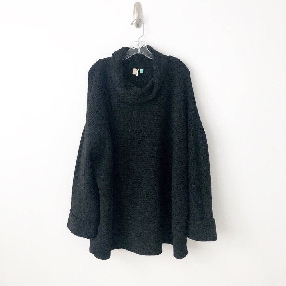 New Anthropologie Pilcro Cowl Neck Sweater 3X HTF Black
